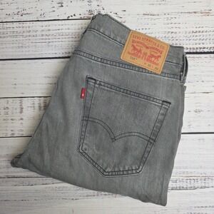 Levis 514‎ Jeans Mens 32x32 Gray Wash Straight Fit Flex Mid Rise Medium Wash